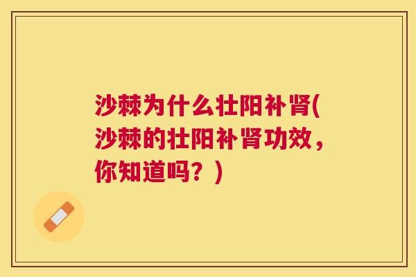 沙棘为什么壮阳补肾(沙棘的壮阳补肾功效，你知道吗？)