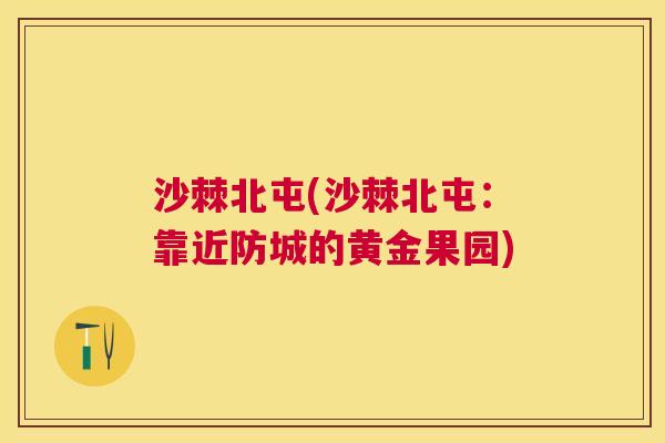 沙棘北屯(沙棘北屯：靠近防城的黄金果园)