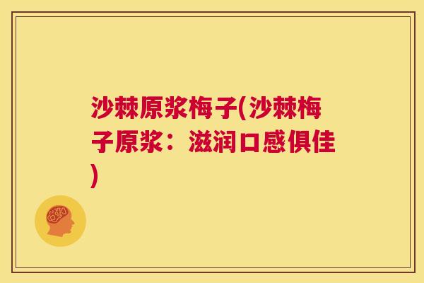沙棘原浆梅子(沙棘梅子原浆：滋润口感俱佳)