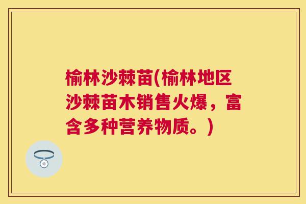 榆林沙棘苗(榆林地区沙棘苗木销售火爆，富含多种营养物质。)