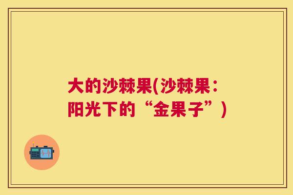 大的沙棘果(沙棘果：阳光下的“金果子”)