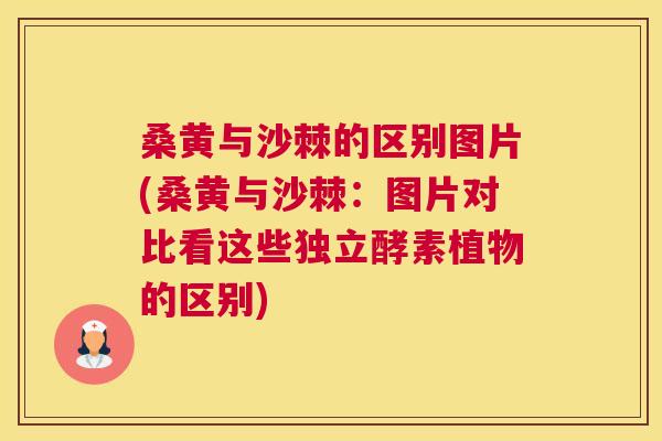 桑黄与沙棘的区别图片(桑黄与沙棘：图片对比看这些独立酵素植物的区别)