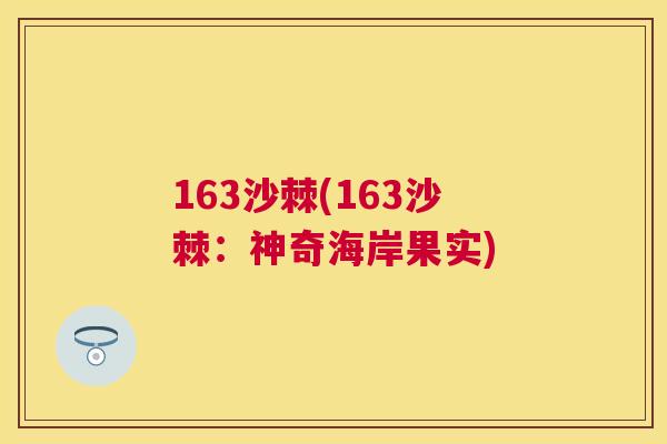 163沙棘(163沙棘：神奇海岸果实)