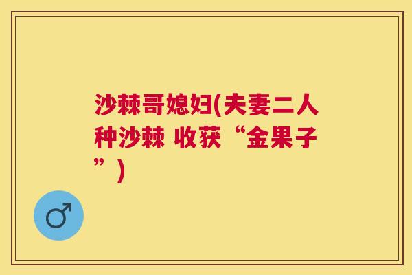 沙棘哥媳妇(夫妻二人种沙棘 收获“金果子”)
