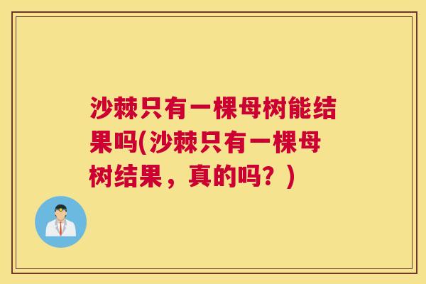 沙棘只有一棵母树能结果吗(沙棘只有一棵母树结果，真的吗？)