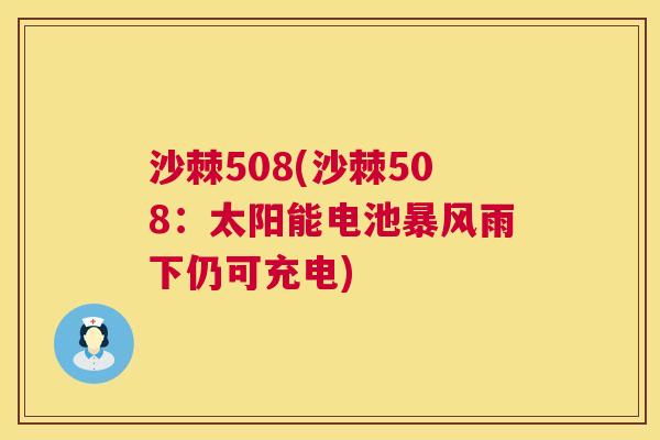 沙棘508(沙棘508：太阳能电池暴风雨下仍可充电)