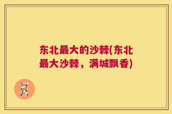 东北最大的沙棘(东北最大沙棘，满城飘香)
