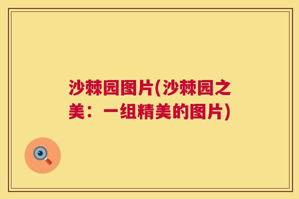 沙棘园图片(沙棘园之美：一组精美的图片)