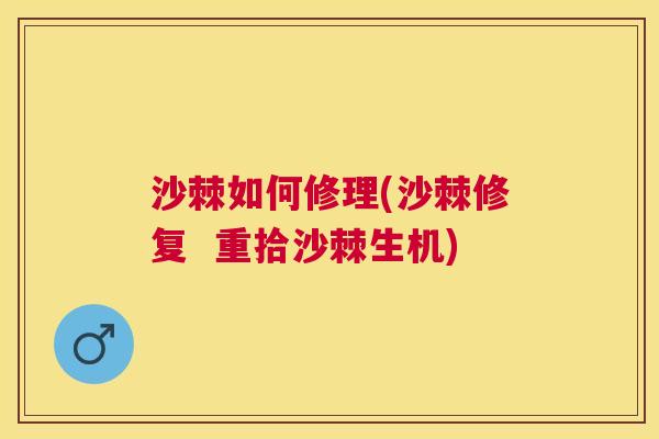 沙棘如何修理(沙棘修复  重拾沙棘生机)