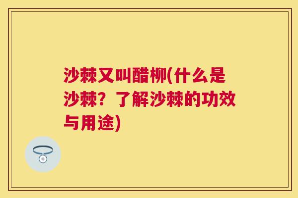 沙棘又叫醋柳(什么是沙棘？了解沙棘的功效与用途)