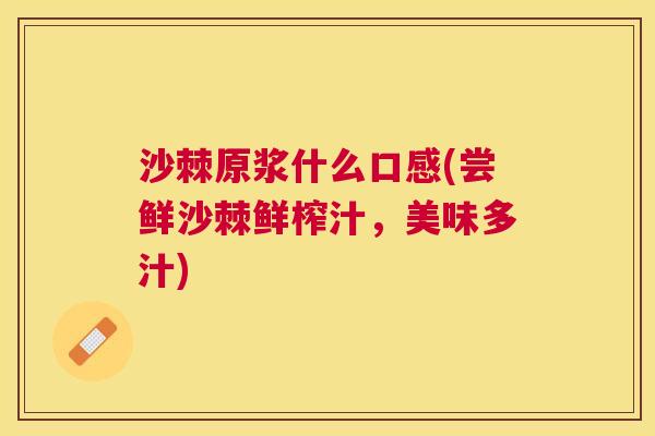 沙棘原浆什么口感(尝鲜沙棘鲜榨汁，美味多汁)