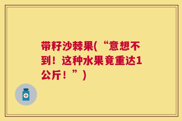 带籽沙棘果(“意想不到！这种水果竟重达1公斤！”)