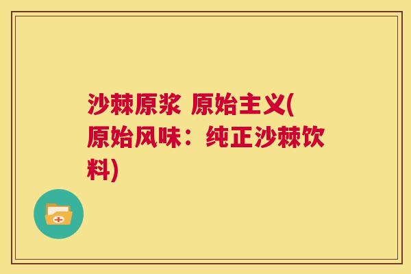 沙棘原浆 原始主义(原始风味：纯正沙棘饮料)