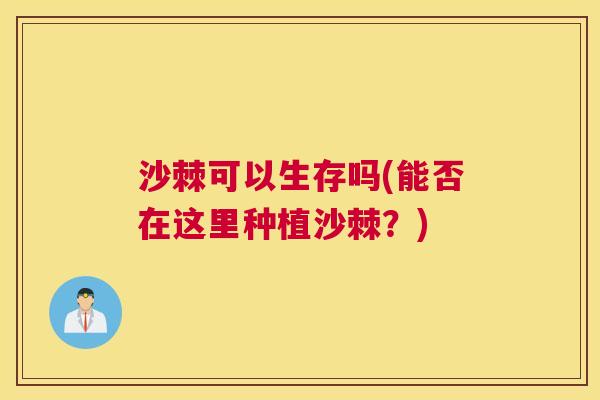 沙棘可以生存吗(能否在这里种植沙棘？)