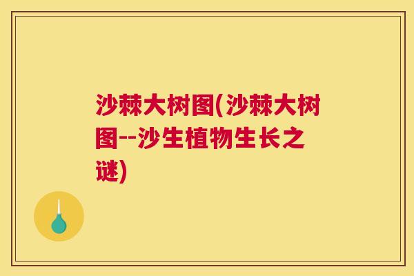 沙棘大树图(沙棘大树图--沙生植物生长之谜)