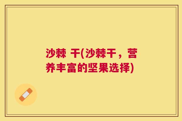 沙棘 干(沙棘干，营养丰富的坚果选择)