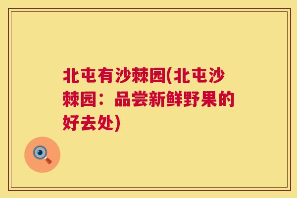 北屯有沙棘园(北屯沙棘园：品尝新鲜野果的好去处)