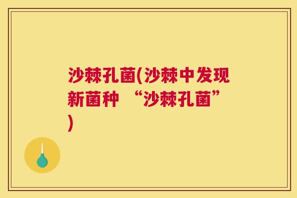 沙棘孔菌(沙棘中发现新菌种 “沙棘孔菌”)