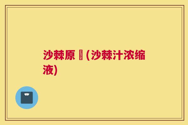 沙棘原漿(沙棘汁浓缩液)