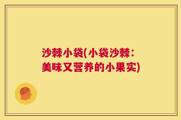 沙棘小袋(小袋沙棘：美味又营养的小果实)