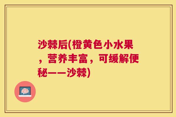 沙棘后(橙黄色小水果，营养丰富，可缓解便秘——沙棘)