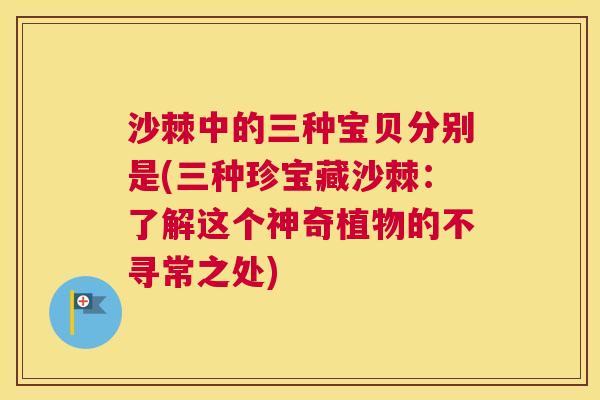 沙棘中的三种宝贝分别是(三种珍宝藏沙棘：了解这个神奇植物的不寻常之处)
