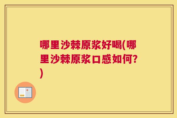 哪里沙棘原浆好喝(哪里沙棘原浆口感如何？)