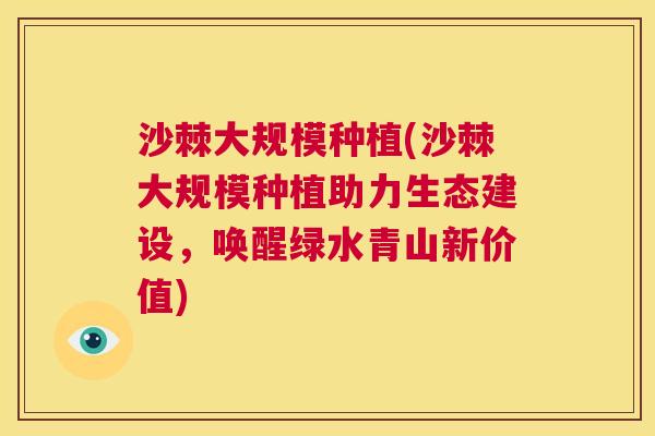 沙棘大规模种植(沙棘大规模种植助力生态建设，唤醒绿水青山新价值)