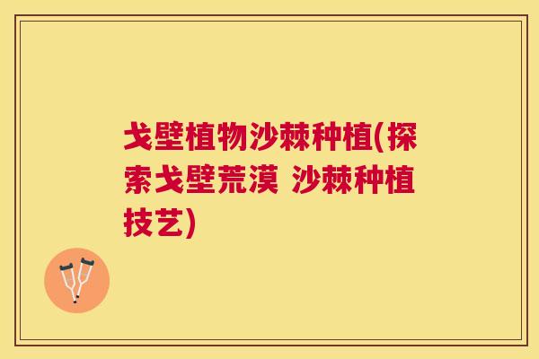 戈壁植物沙棘种植(探索戈壁荒漠 沙棘种植技艺)