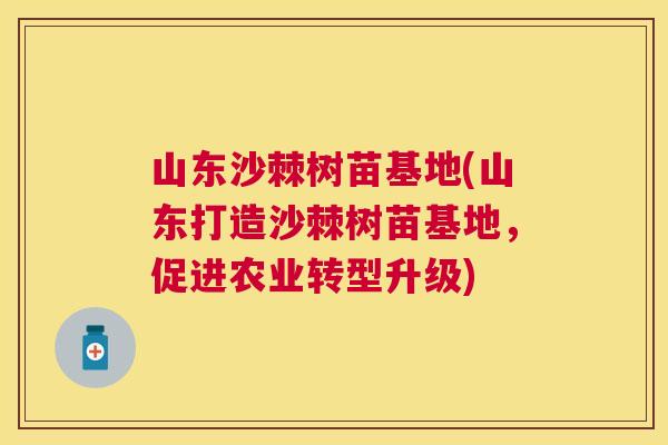 山东沙棘树苗基地(山东打造沙棘树苗基地，促进农业转型升级)