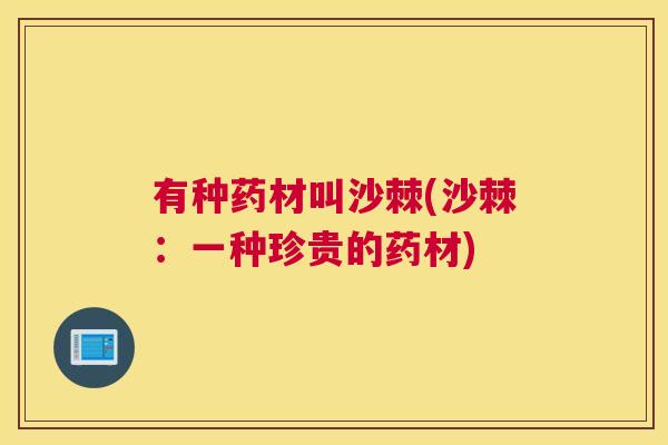 有种药材叫沙棘(沙棘：一种珍贵的药材)