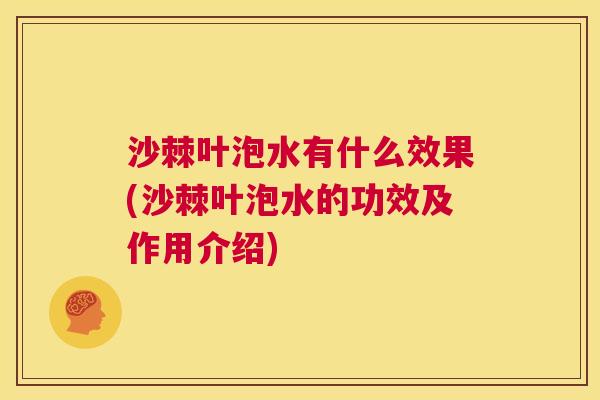 沙棘叶泡水有什么效果(沙棘叶泡水的功效及作用介绍)