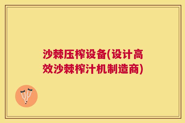 沙棘压榨设备(设计高效沙棘榨汁机制造商)