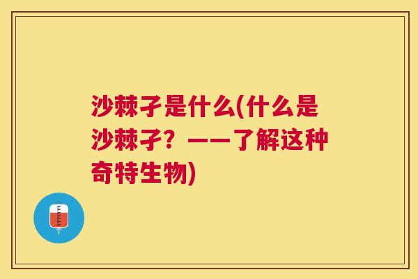 沙棘孑是什么(什么是沙棘孑？——了解这种奇特生物)