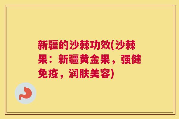 新疆的沙棘功效(沙棘果：新疆黄金果，强健免疫，润肤美容)