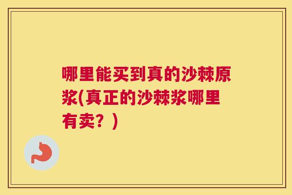 哪里能买到真的沙棘原浆(真正的沙棘浆哪里有卖？)