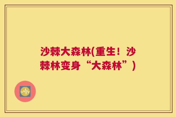 沙棘大森林(重生！沙棘林变身“大森林”)