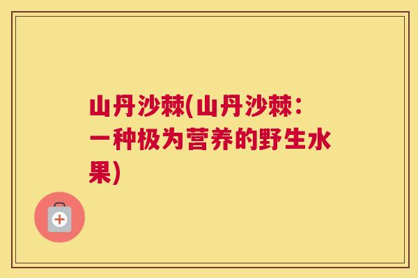 山丹沙棘(山丹沙棘：一种极为营养的野生水果)