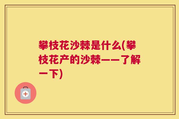 攀枝花沙棘是什么(攀枝花产的沙棘——了解一下)