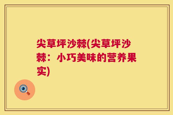 尖草坪沙棘(尖草坪沙棘：小巧美味的营养果实)
