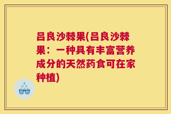 吕良沙棘果(吕良沙棘果：一种具有丰富营养成分的天然药食可在家种植)
