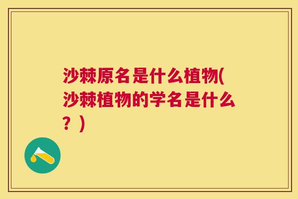 沙棘原名是什么植物(沙棘植物的学名是什么？)