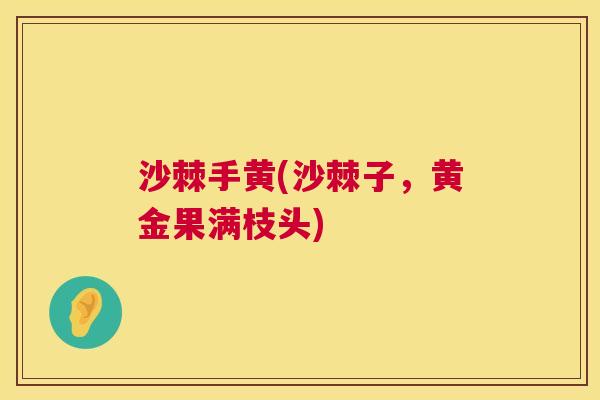 沙棘手黄(沙棘子，黄金果满枝头)