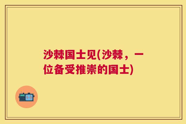 沙棘国士见(沙棘，一位备受推崇的国士)