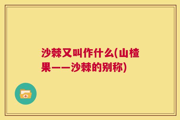 沙棘又叫作什么(山楂果——沙棘的别称)