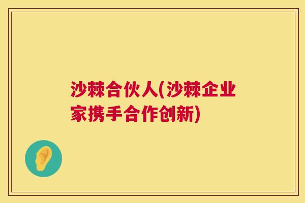 沙棘合伙人(沙棘企业家携手合作创新)