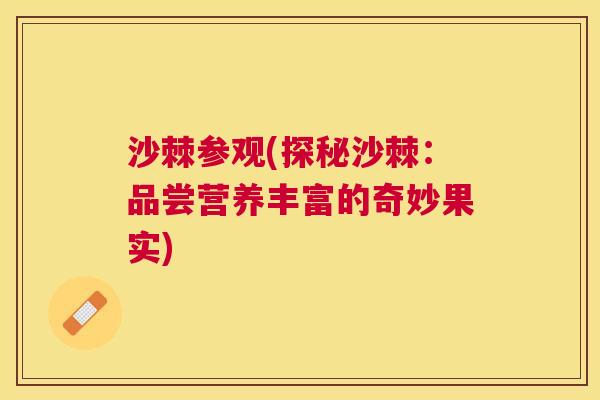 沙棘参观(探秘沙棘：品尝营养丰富的奇妙果实)