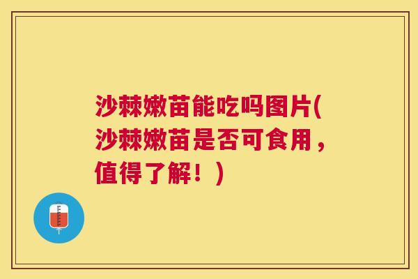 沙棘嫩苗能吃吗图片(沙棘嫩苗是否可食用，值得了解！)
