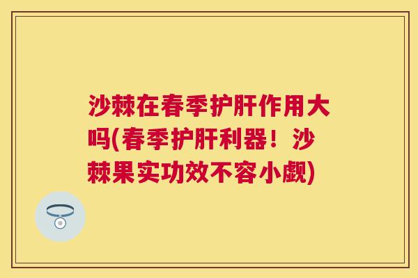 沙棘在春季护肝作用大吗(春季护肝利器！沙棘果实功效不容小觑)