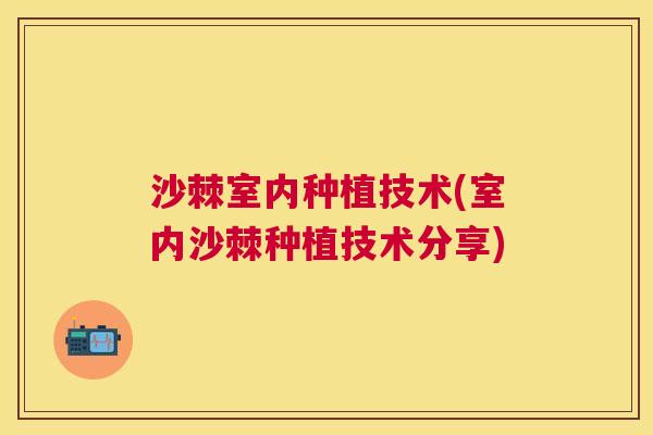 沙棘室内种植技术(室内沙棘种植技术分享)